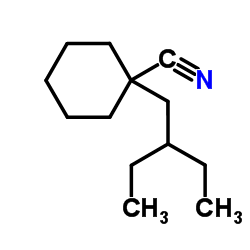 Cyclohexanecarbonitrile, 1-(2-ethylbutyl)- structure