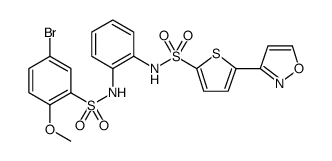 2-Thiophenesulfonamide, N-[2-[[(5-bromo-2-methoxyphenyl)sulfonyl]amino]phenyl]-5-(3-isoxazolyl) Structure