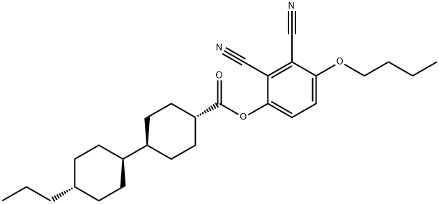 丙基双环己基甲酸-2,3- 二氰基-4-丁氧基苯酚酯结构式