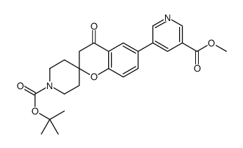 6-(5-(甲氧基羰基)吡啶-3-基)-4-氧代螺[苯并二氢吡喃-2,4-哌啶]-1-羧酸叔丁酯结构式