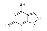 6-Amino-1,2-dihydro-4H-pyrazolo[3,4-d]pyrimidine-4-thione Structure