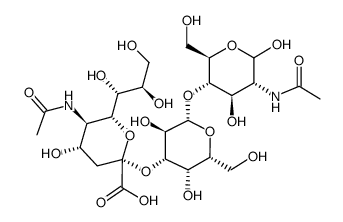(2R,4S,5R,6R)-5-acetamido-2-[(2S,3R,4S,5S,6R)-2-[(2R,3S,4R,5R)-6-acetamido-4,5-dihydroxy-2-(hydroxymethyl)oxan-3-yl]oxy-3,5-dihydroxy-6-(hydroxymethyl)oxan-4-yl]oxy-4-hydroxy-6-[(1R,2R)-1,2,3-trihydroxypropyl]oxane-2-carboxylic acid结构式