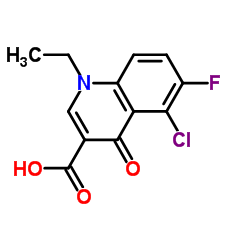 5-Chloro-1-ethyl-6-fluoro-4-oxo-1,4-dihydro-3-quinolinecarboxylic acid结构式