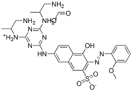 (6-(4-hydroxy-3-(2-methoxyphenylazo)-2-sulfonato-7-naphthylamino)-1,3,5-triazin-2,4-diyl)bis[(amino-1-methylethyl)ammonium] formate结构式