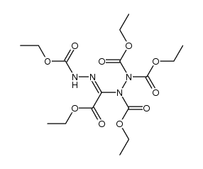 (E)-triethyl 2-(2-ethoxy-1-(2-(ethoxycarbonyl)hydrazono)-2-oxoethyl)hydrazine-1,1,2-tricarboxylate结构式