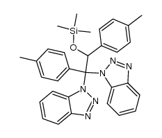 1,1'-(1,2-di-p-tolyl-2-((trimethylsilyl)oxy)ethane-1,1-diyl)bis(1H-benzo[d][1,2,3]triazole)结构式