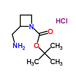 2-(氨基甲基)氮杂丁烷-1-羧酸叔丁酯盐酸盐结构式