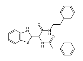 N-phenethyl-α-phenylacetamido-2-benzothiazolidineacetamide Structure