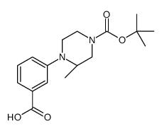 3-[(2R)-2-methyl-4-[(2-methylpropan-2-yl)oxycarbonyl]piperazin-1-yl]benzoic acid Structure