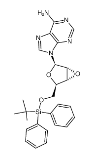 9-(2,3-anhydro-5-O-((tert-butyl)diphenylsilyl)-β-D-ribofuranosyl)adenine Structure