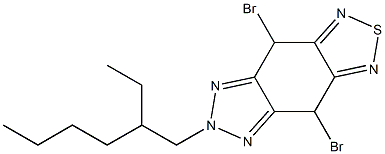 4,8-二溴-6-(2-乙基己基)-[1,2,5]噻二唑[3,4-F]苯并三氮唑结构式