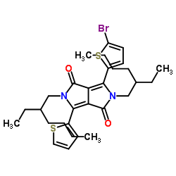 3-(5-溴-2-噻吩基)-2,5-双(2-乙基己基)-6-(2-噻吩基)吡咯并[3,4-C]吡咯-1,4-二酮结构式