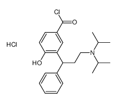 racemic 3-(3-N,N'-diisopropylamino-1-phenyl-propyl)-4-hydroxy-benzoyl chloride hydrochloride Structure