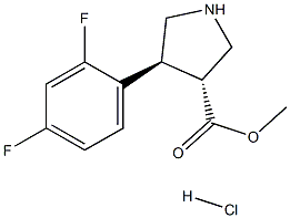 trans-methyl 4-(2,4-difluorophenyl)pyrrolidine-3-carboxylate hydrochloride Structure