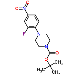 4-(2-氟-4-硝基苯基)哌嗪-1-羧酸叔丁酯结构式