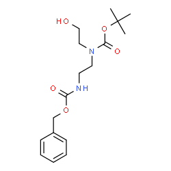 N-(2-羟乙基)-N-[2-(苯基甲氧基羰基氨基)乙基]氨基甲酸叔丁基酯结构式