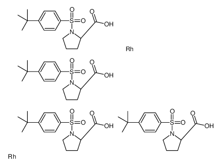 四[1-[(4-叔丁基苯基)磺酰基]-(2R)-吡咯烷羧酸]二铑(II)结构式