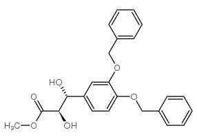 (2R,3r)-3-(3,4-双苄氧基苯基)-2,3-二羟基丙酸甲酯结构式