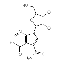 1H-Pyrrolo[2,3-d]pyrimidine-5-carbothioamide,4,7-dihydro-4-oxo-7-b-D-ribofuranosyl-结构式