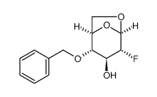 .beta.-D-Glucopyranose, 1,6-anhydro-2-deoxy-2-fluoro-4-O-(phenylmethyl)- Structure