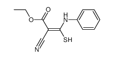3-苯胺基-2-氰基-3-疏基丙烯酸乙酯结构式