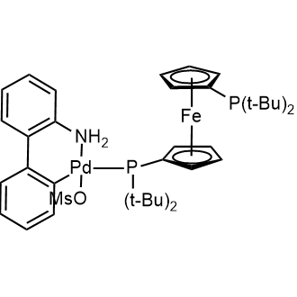 甲磺酸1,1’-双(二叔丁基膦基)二茂铁(2’-氨基-1,1’-联苯基-2-基)钯(II)结构式
