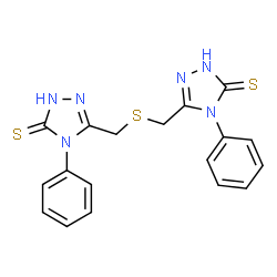 5,5'-(thiodimethylene)bis[4-phenyl-4H-1,2,4-triazole-2-thiol] structure