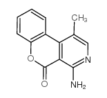 1-methyl-4-amino-5H-<1>benzopyrano-<3,4-c>pyridin-5-one结构式