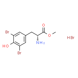 (R)-2-氨基-3-(3,5-二溴-4-羟基苯基)丙酸甲酯氢溴酸甲酯结构式