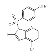 4-溴-2-碘-N-对甲苯磺酰-7-氮杂吲哚结构式
