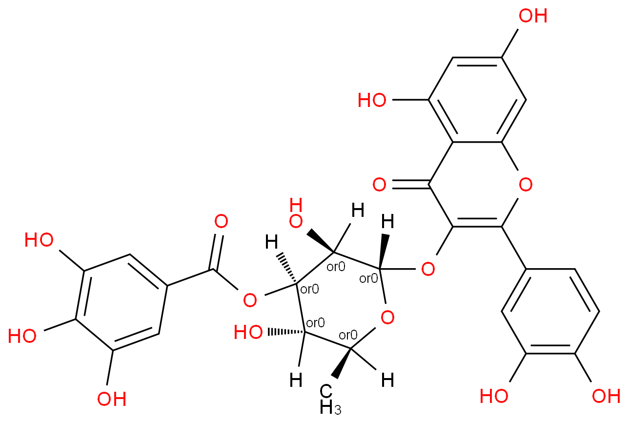 3″-O-没食子酰基槲皮苷结构式