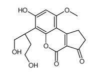 6-[(2S)-1,4-dihydroxybutan-2-yl]-7-hydroxy-9-methoxy-1,2-dihydrocyclopenta[c]chromene-3,4-dione结构式