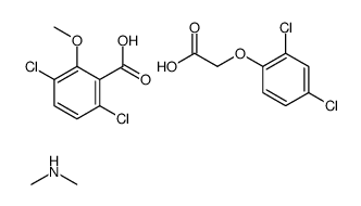 3,6-dichloro-2-methoxybenzoic acid,2-(2,4-dichlorophenoxy)acetic acid,N-methylmethanamine Structure