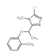 4-甲基-5-[1-(2-甲基苯氧基)乙基]-4H-1,2,4-噻唑-3-硫醇结构式