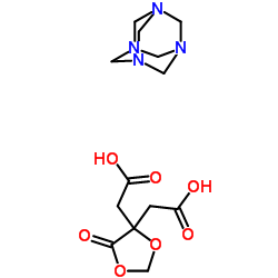 5-oxo-1,3-dioxolane-4,4-diacetic acid, compound with 1,3,5,7-tetraazatricyclo[3.3.1.13,7]decane (1:1) Structure