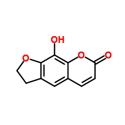2,3-dihydro-9-hydroxyfuro[3,2-g]chromen-7-one Structure