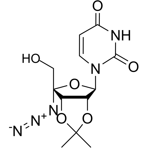 4'-C-叠氮基-2',3'-O-(异丙亚基)尿苷结构式