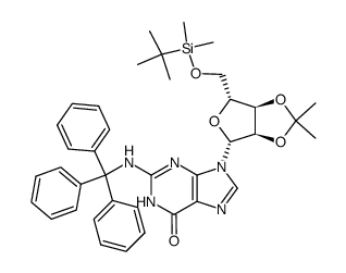 5'-O-(tert-butyldimethylsilyl)-2',3'-O-isopropylidene-2-N-tritylguanosine Structure
