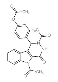 [4-(2,5-diacetyl-4-oxo-1,3-dihydropyridazino[4,5-b]indol-1-yl)phenyl] acetate结构式