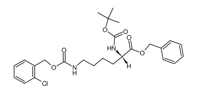 benzylN2-(tert-butoxycarbonyl)-N6-(((2-chlorobenzyl)oxy)carbonyl)-L-lysinate结构式
