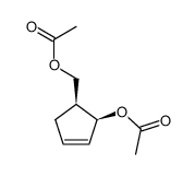 ((1S,2S)-2-acetoxycyclopent-3-en-1-yl)methyl acetate结构式