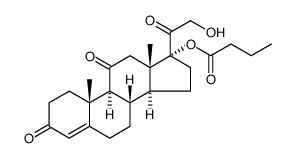 Pregn-4-ene-3,11,20-trione, 21-hydroxy-17-(1-oxobutoxy) Structure