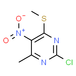 2-chloro-4-methyl-6-methylsulfanyl-5-nitro-pyrimidine结构式
