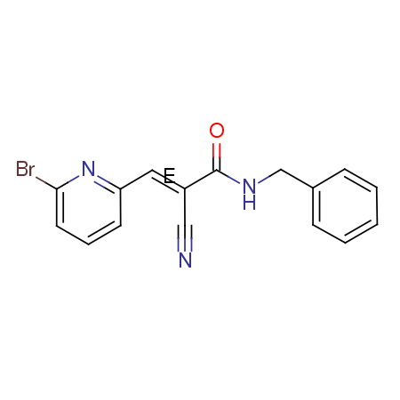 (E)-N-benzyl-3-(6-bromopyridin-2-yl)-2-cyanoacrylamide结构式