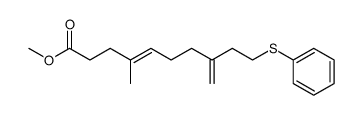 (E)-4-Methyl-8-methylene-10-phenylsulfanyl-dec-4-enoic acid methyl ester Structure