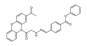 phenyl 4-[(E)-[[2-(2-acetylphenothiazin-10-yl)-2-oxoethyl]hydrazinylidene]methyl]benzoate结构式