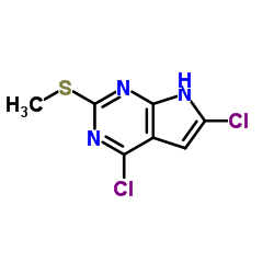 4,6-Dichloro-2-(methylthio)-7H-pyrrolo[2,3-d]pyrimidine Structure