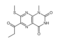 1-methyl-7-methylmercapto-6-propionyllumazine Structure