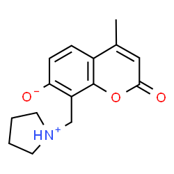 7-hydroxy-4-methyl-8-(1-pyrrolidinylmethyl)-2H-chromen-2-one结构式