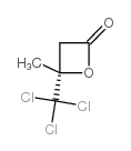(S)-(-)-3-羟基-3-甲基-4,4,4-三氯丁酸-beta-内酯结构式